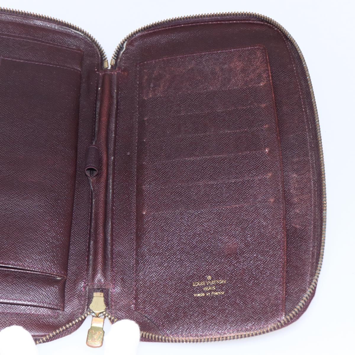 LOUIS VUITTON Taiga Organizer Atoll Travel Case Grizzly M30658 LV Auth 128533