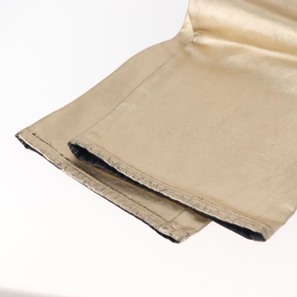 LOUIS VUITTON jeans Pants Coated Denim Gold LV Auth 128537