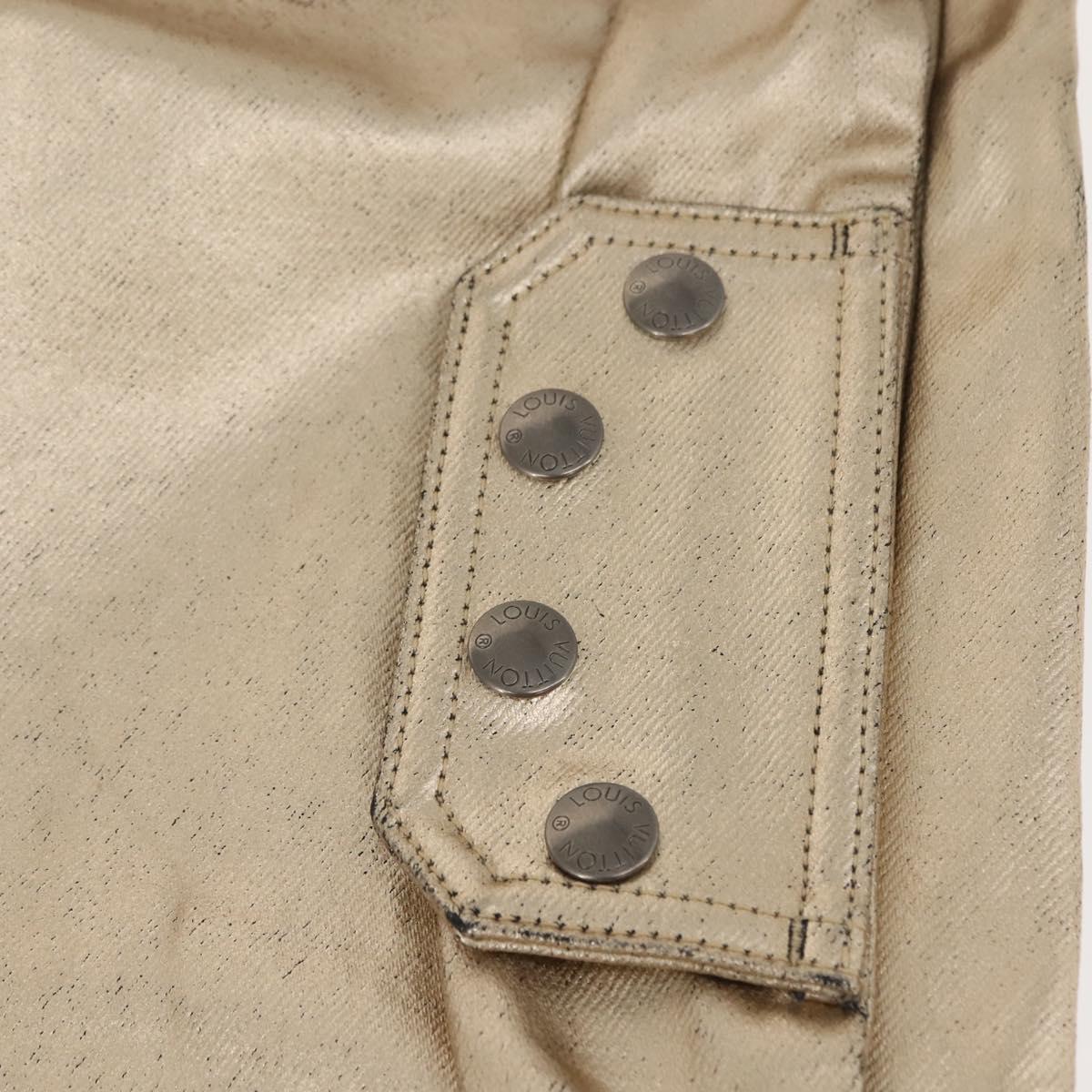 LOUIS VUITTON jeans Pants Coated Denim Gold LV Auth 128537