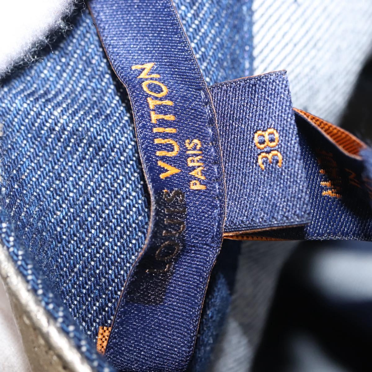 LOUIS VUITTON jeans Pants Coated Denim Gold LV Auth 128537