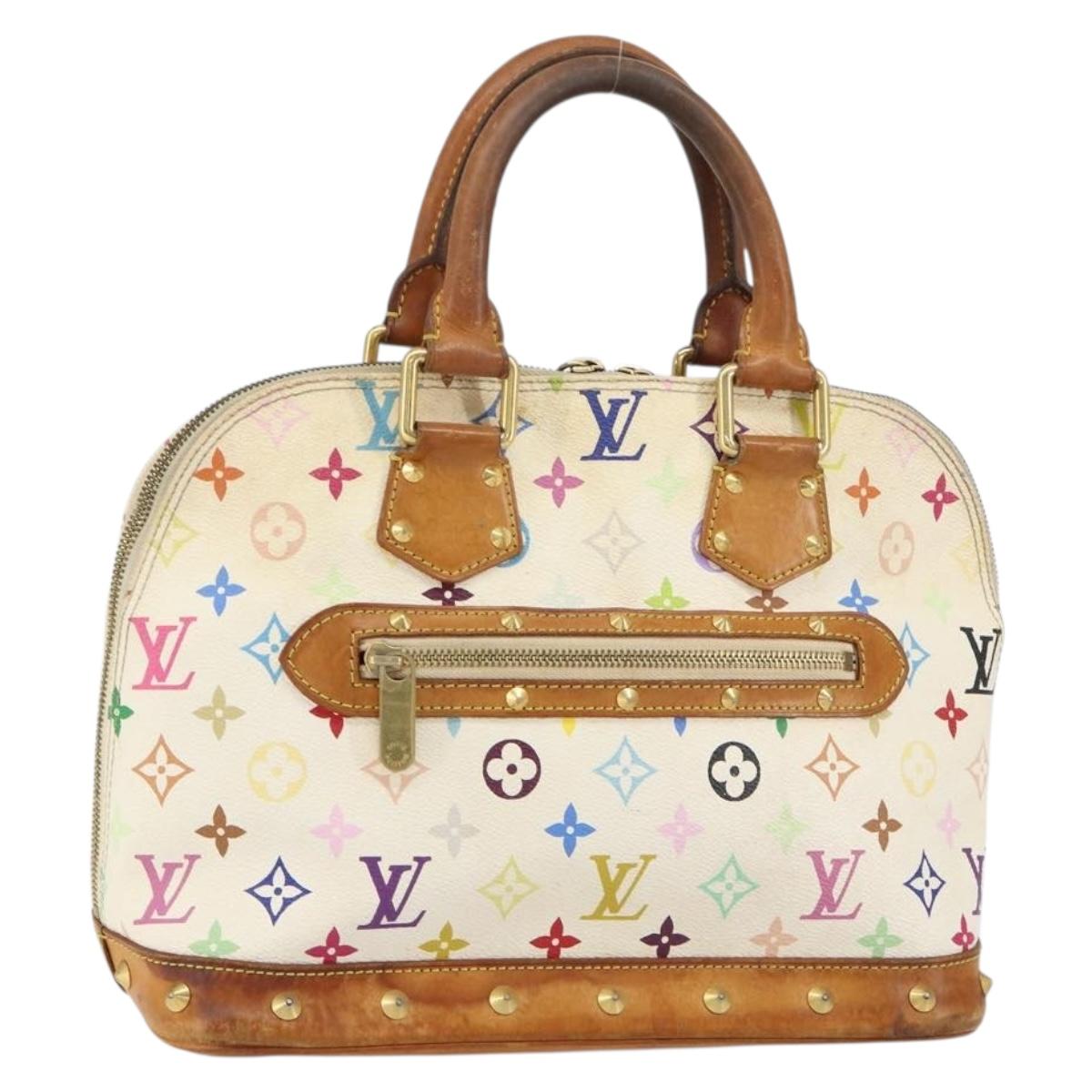 LOUIS VUITTON Monogram Multicolor Alma Hand Bag White M92647 LV Auth 128538