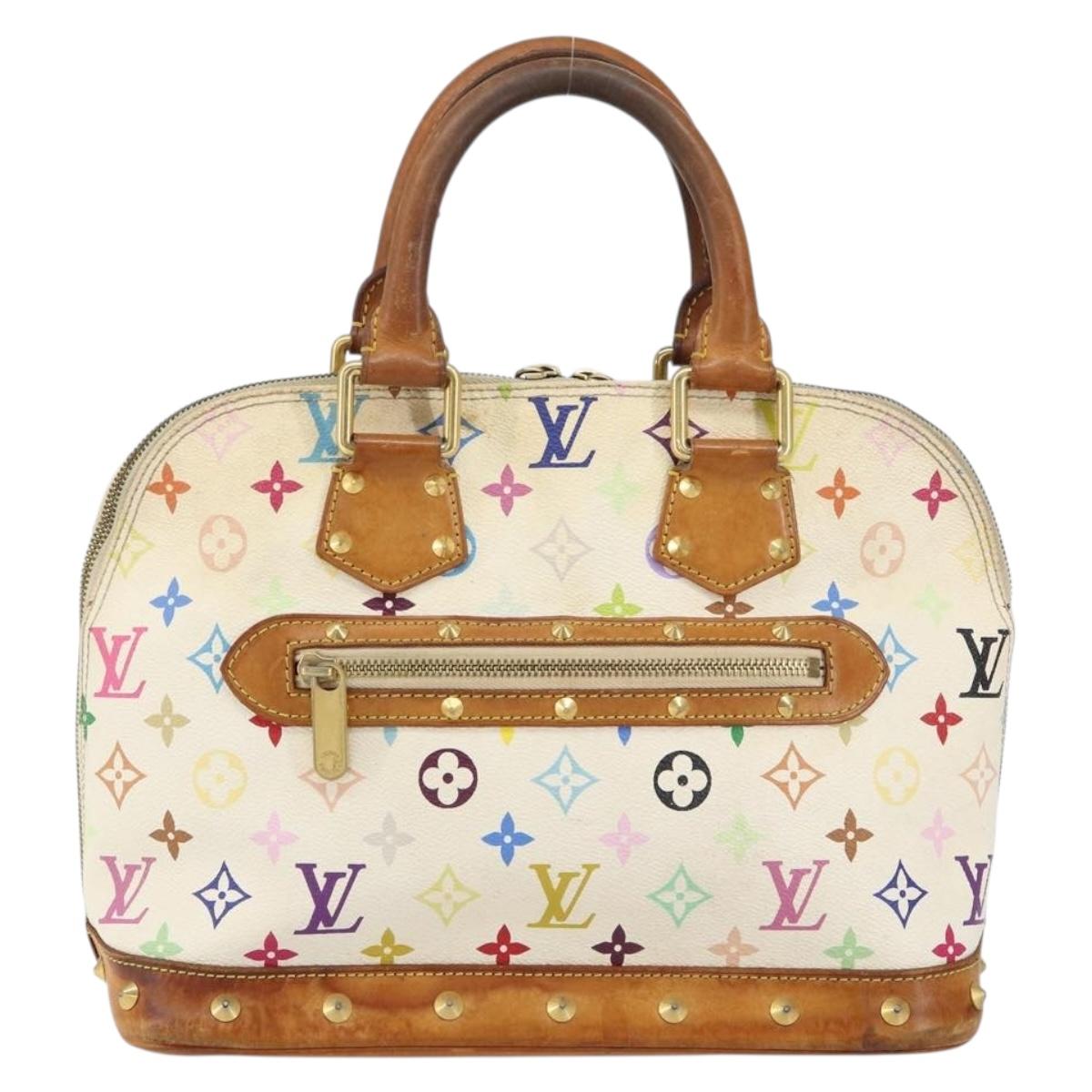LOUIS VUITTON Monogram Multicolor Alma Hand Bag White M92647 LV Auth 128538