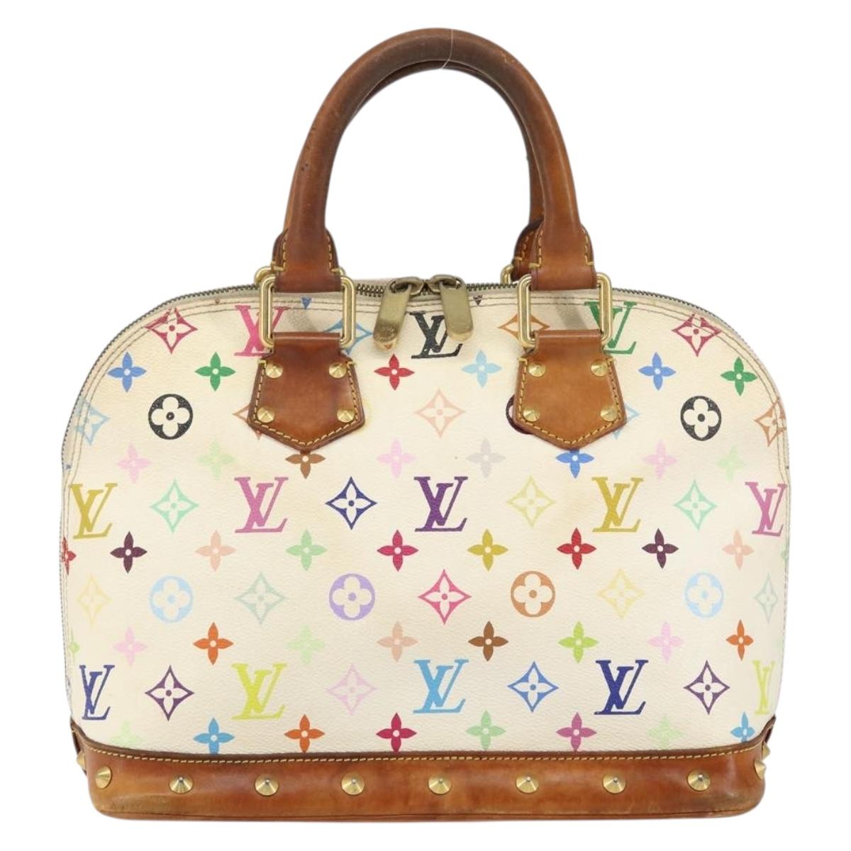 LOUIS VUITTON Monogram Multicolor Alma Hand Bag White M92647 LV Auth 128538