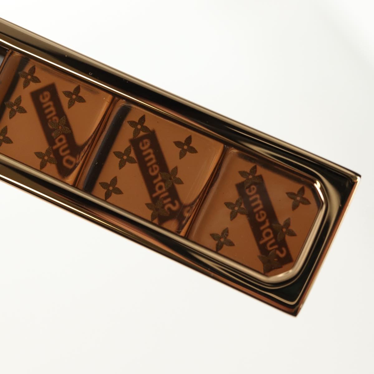 LOUIS VUITTON Key Holder Dice Bag Charm metal Brown MP2072 LV Auth 128540SM