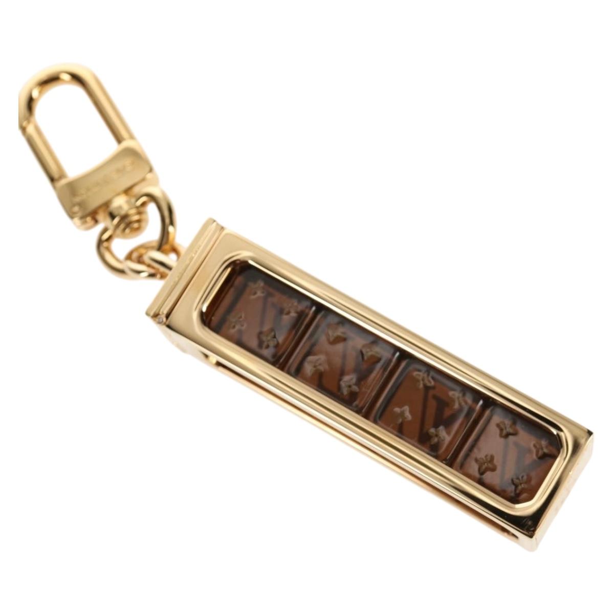 LOUIS VUITTON Key Holder Dice Bag Charm metal Brown MP2072 LV Auth 128540SM