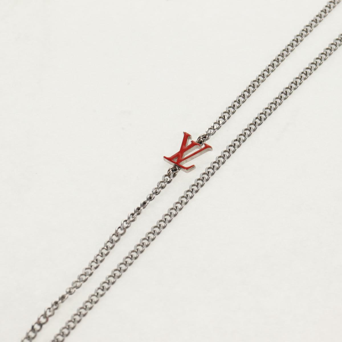 LOUIS VUITTON Necklace LV Collier Rabbit Necklace metal Silver LV Auth 128541M