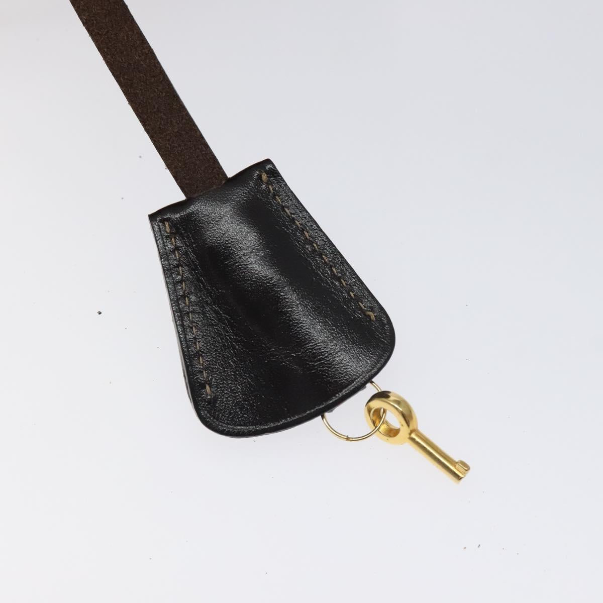 FENDI Zucca Canvas Hand Bag Black Brown Auth 128557