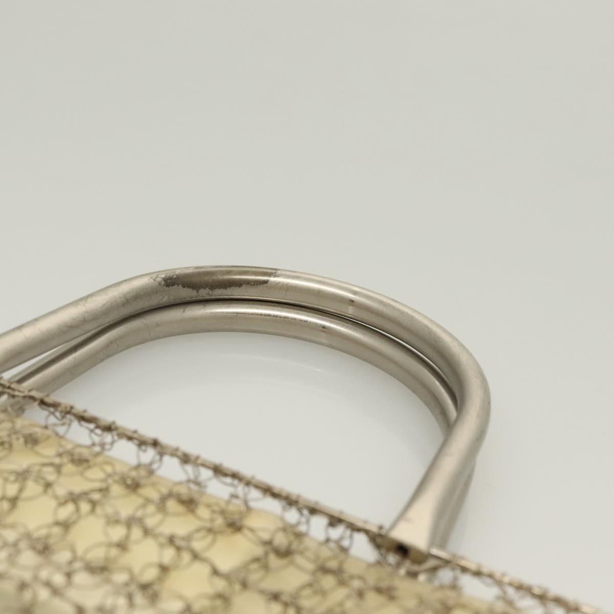 Salvatore Ferragamo Gancini Hand Bag metal 2way Silver Auth 128606