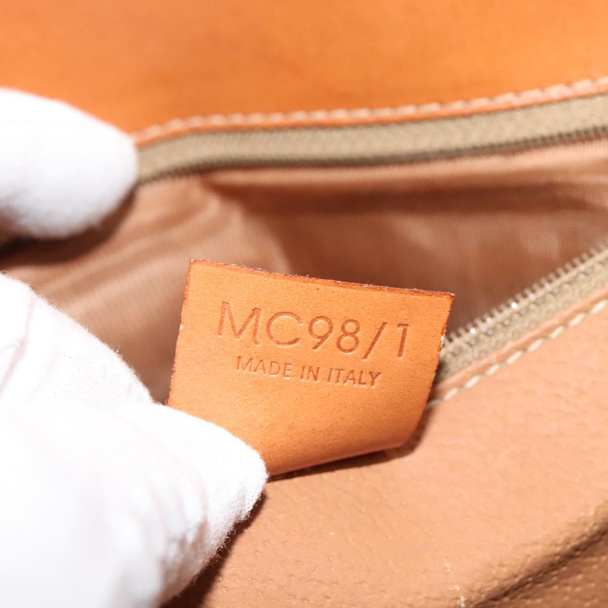 CELINE Macadam Canvas Hand Bag PVC Leather Brown Gold Auth 128609