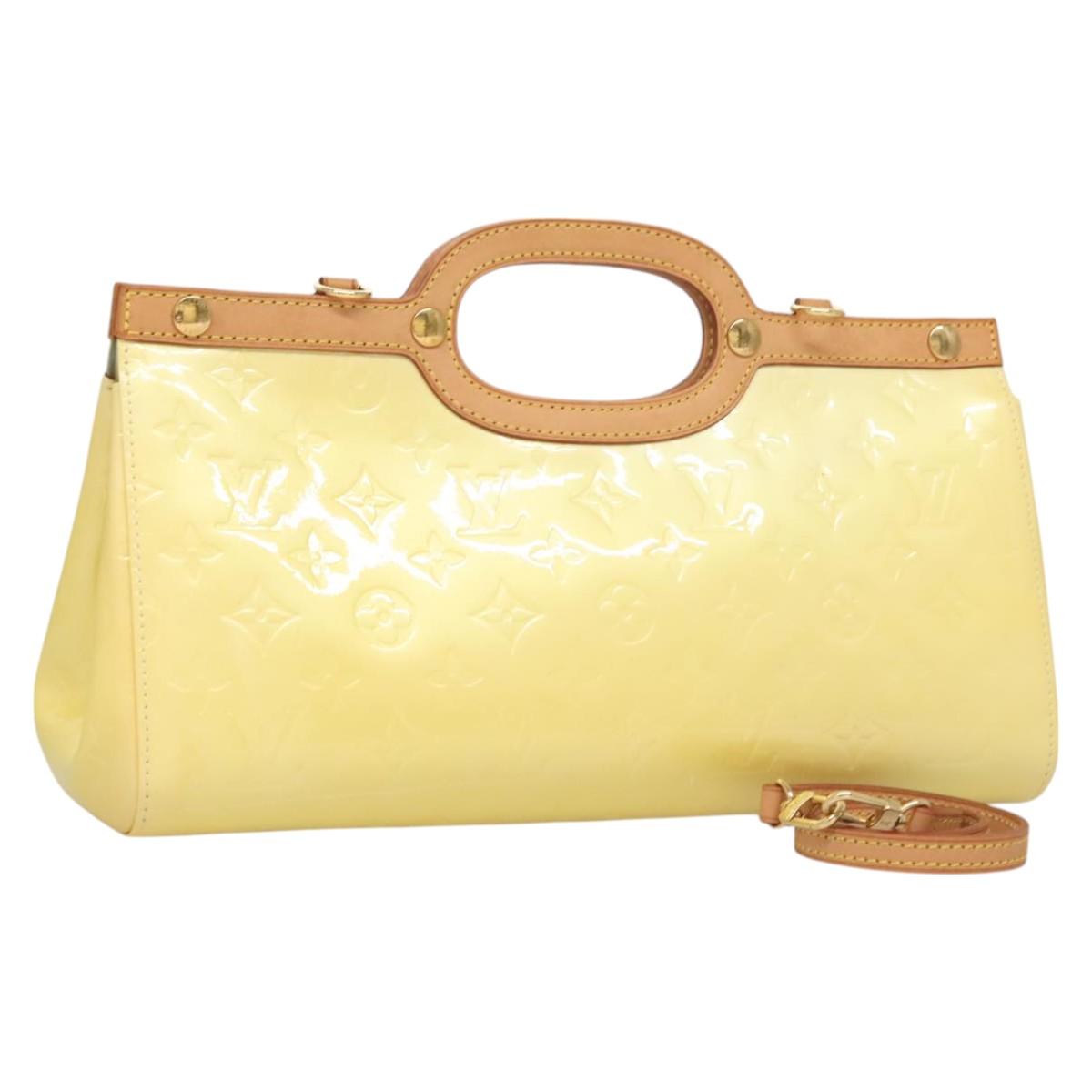 LOUIS VUITTON Monogram Vernis Roxbury Drive Hand Bag Perle M91374 LV Auth 128630