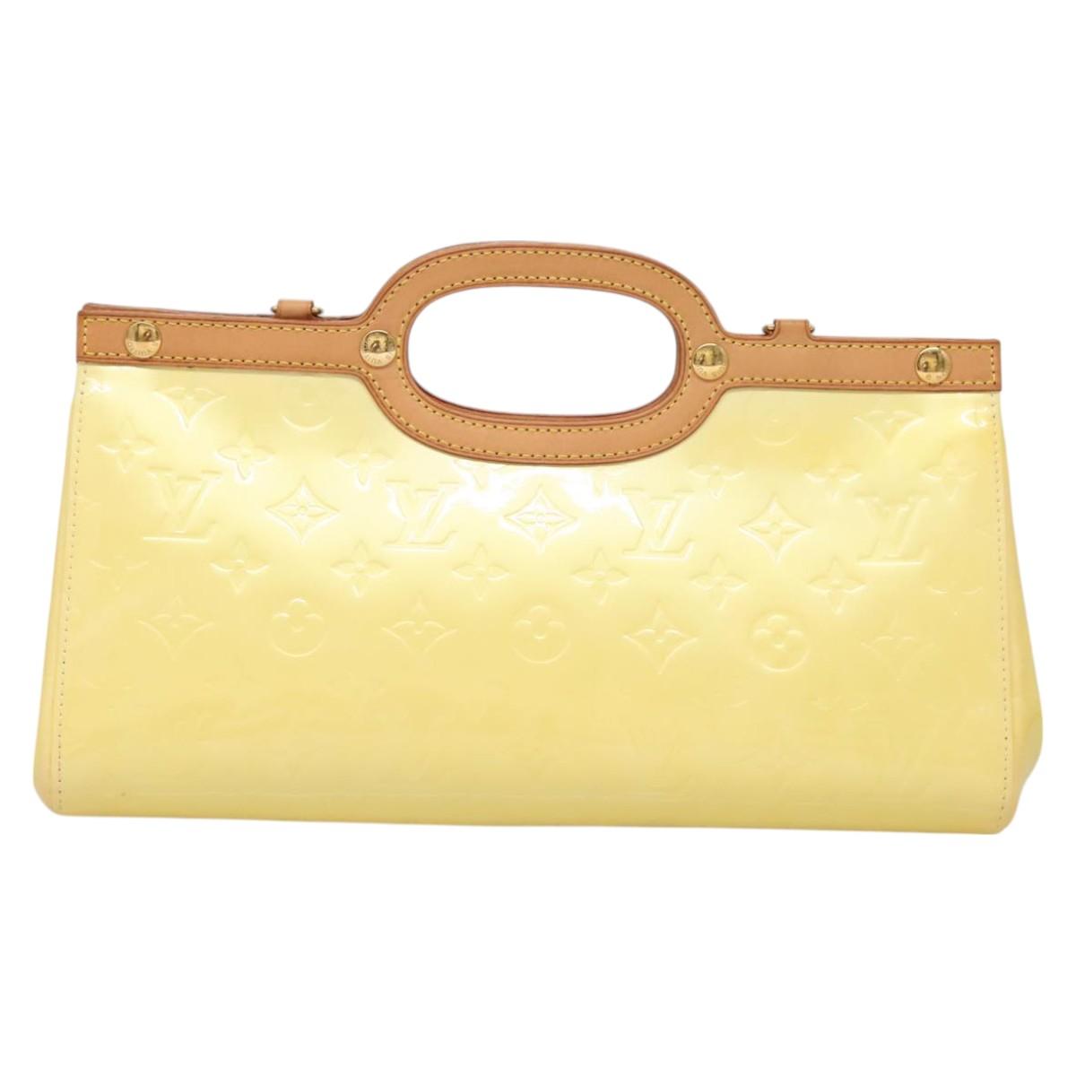 LOUIS VUITTON Monogram Vernis Roxbury Drive Hand Bag Perle M91374 LV Auth 128630