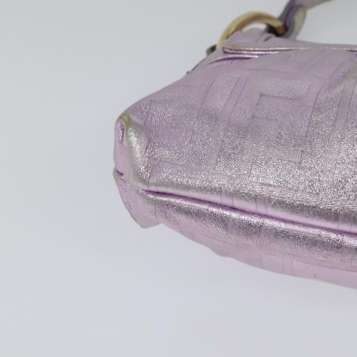 FENDI Zucca Canvas Hand Bag Gold Pink Auth 128635