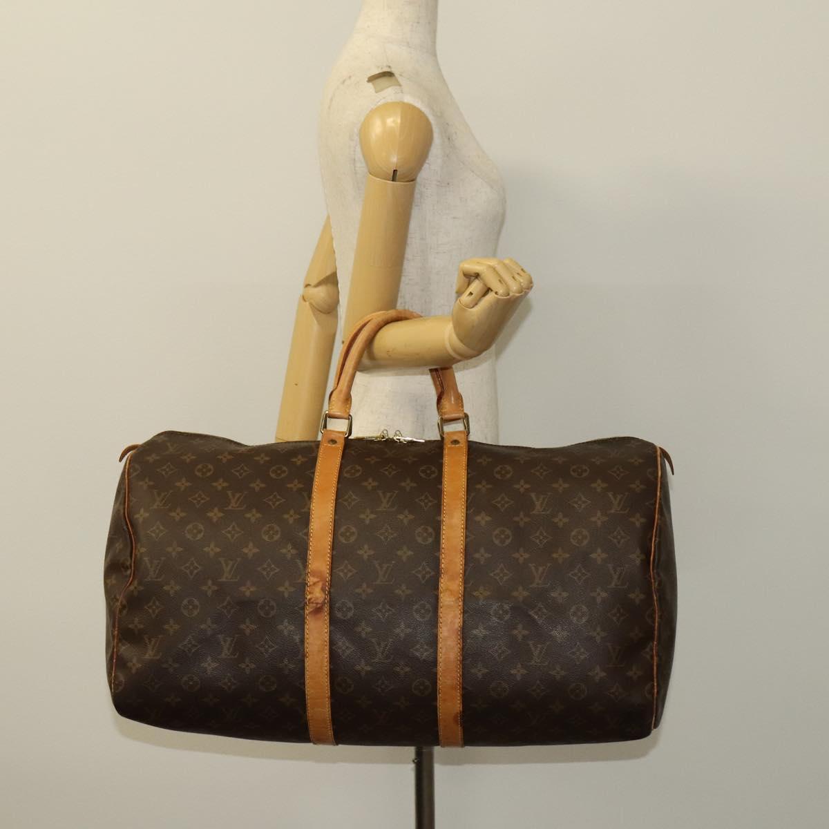 LOUIS VUITTON Monogram Keepall 55 Boston Bag M41424 LV Auth 128652