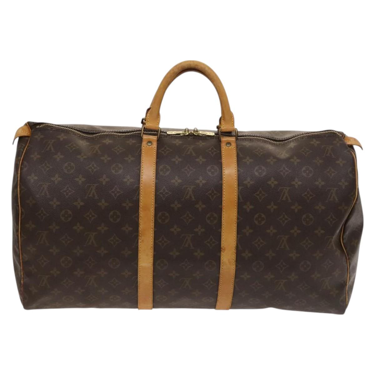 LOUIS VUITTON Monogram Keepall 55 Boston Bag M41424 LV Auth 128652