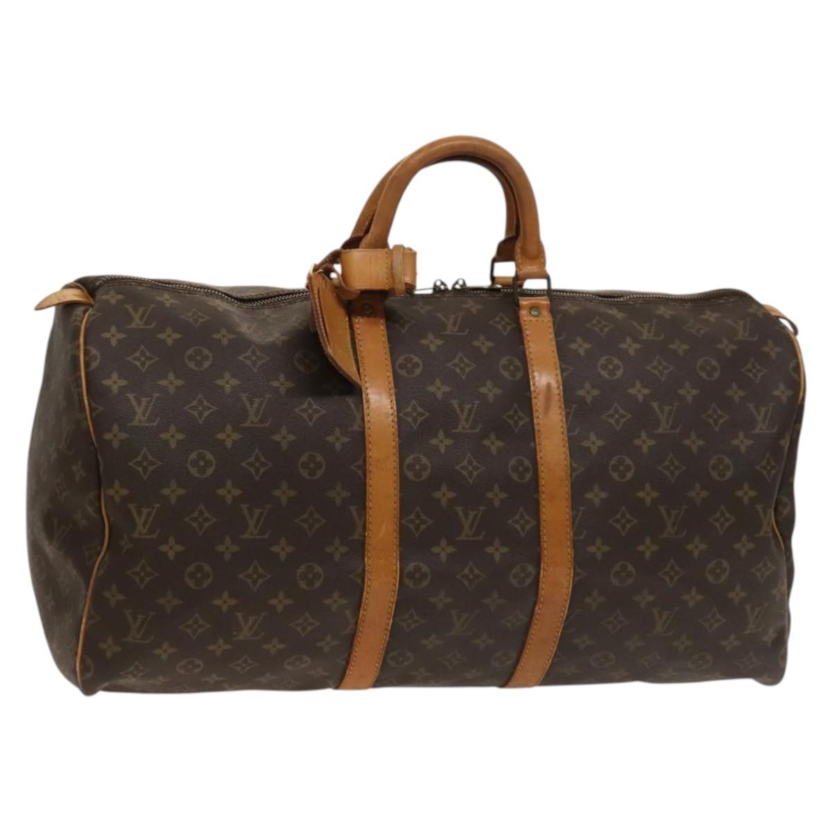 LOUIS VUITTON Monogram Keepall 55 Boston Bag M41424 LV Auth 128654