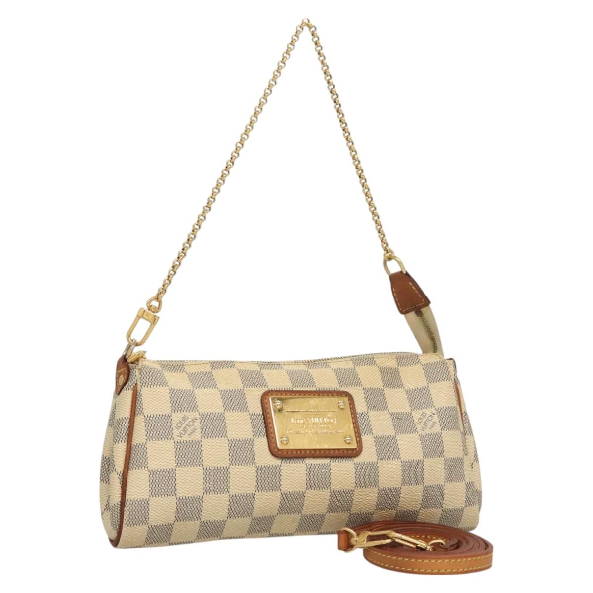 LOUIS VUITTON Damier Azur Eva Shoulder Bag 2way N55214 LV Auth 128674