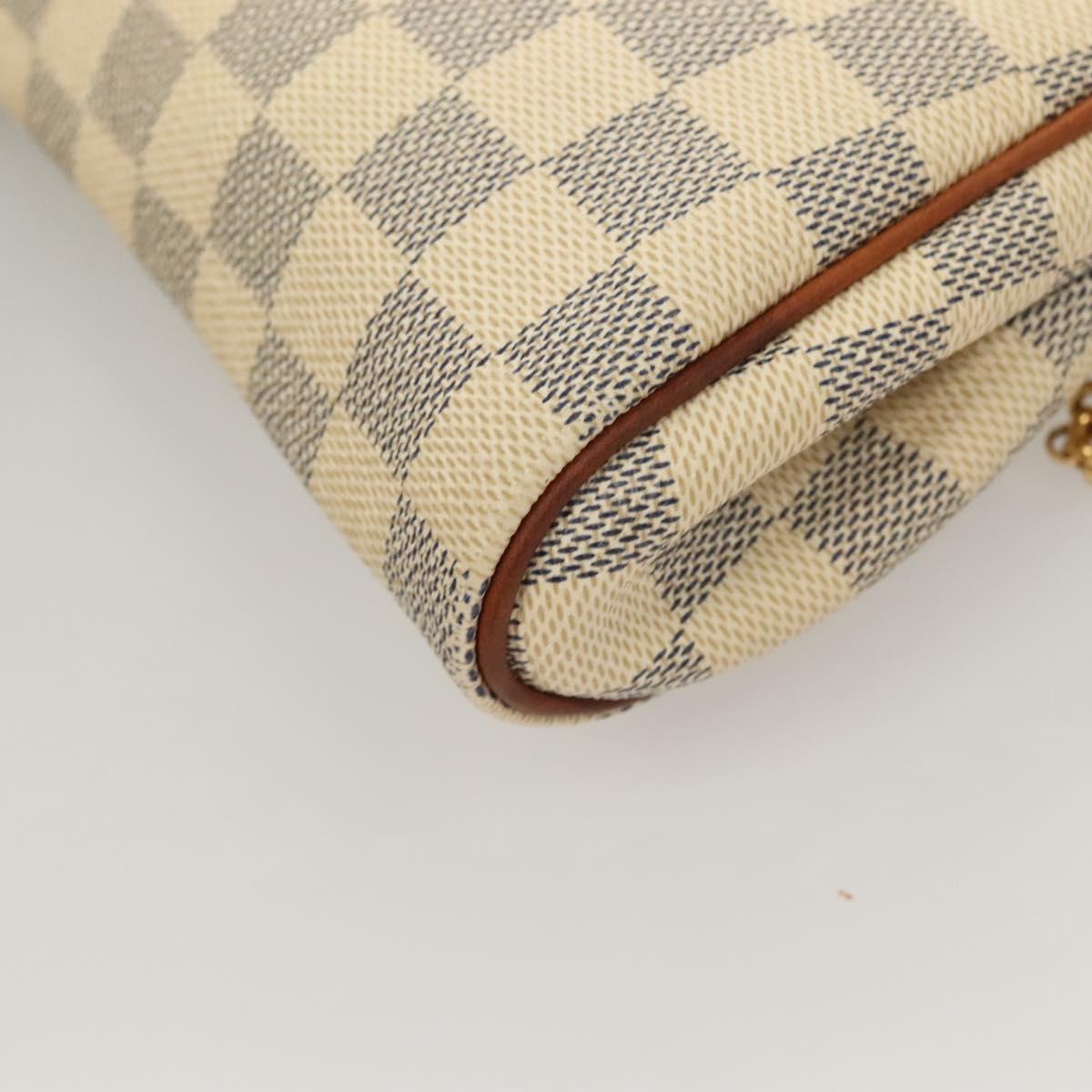LOUIS VUITTON Damier Azur Eva Shoulder Bag 2way N55214 LV Auth 128674