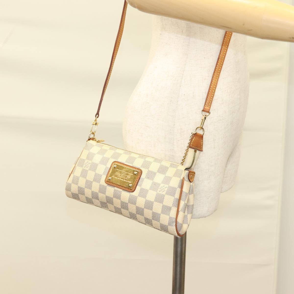 LOUIS VUITTON Damier Azur Eva Shoulder Bag 2way N55214 LV Auth 128674