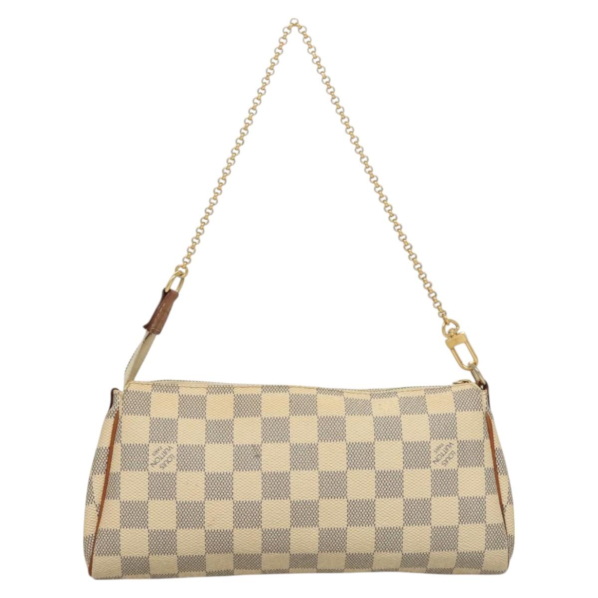 LOUIS VUITTON Damier Azur Eva Shoulder Bag 2way N55214 LV Auth 128674