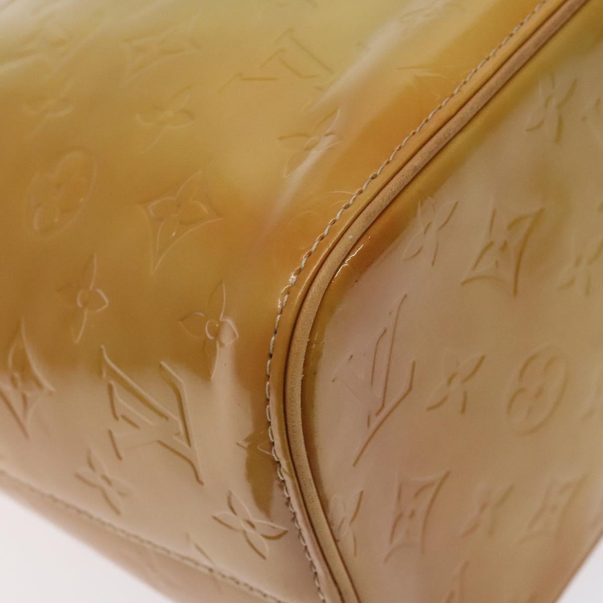 LOUIS VUITTON Monogram Vernis Houston Hand Bag Beige M91004 LV Auth 128707