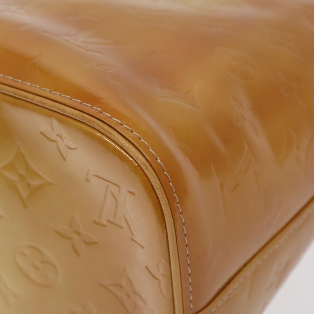 LOUIS VUITTON Monogram Vernis Houston Hand Bag Beige M91004 LV Auth 128707