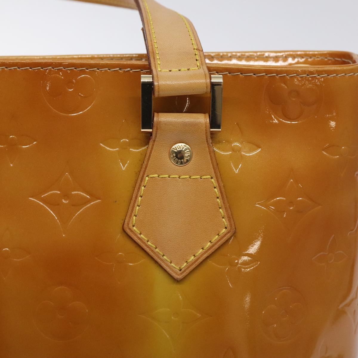 LOUIS VUITTON Monogram Vernis Houston Hand Bag Beige M91004 LV Auth 128707