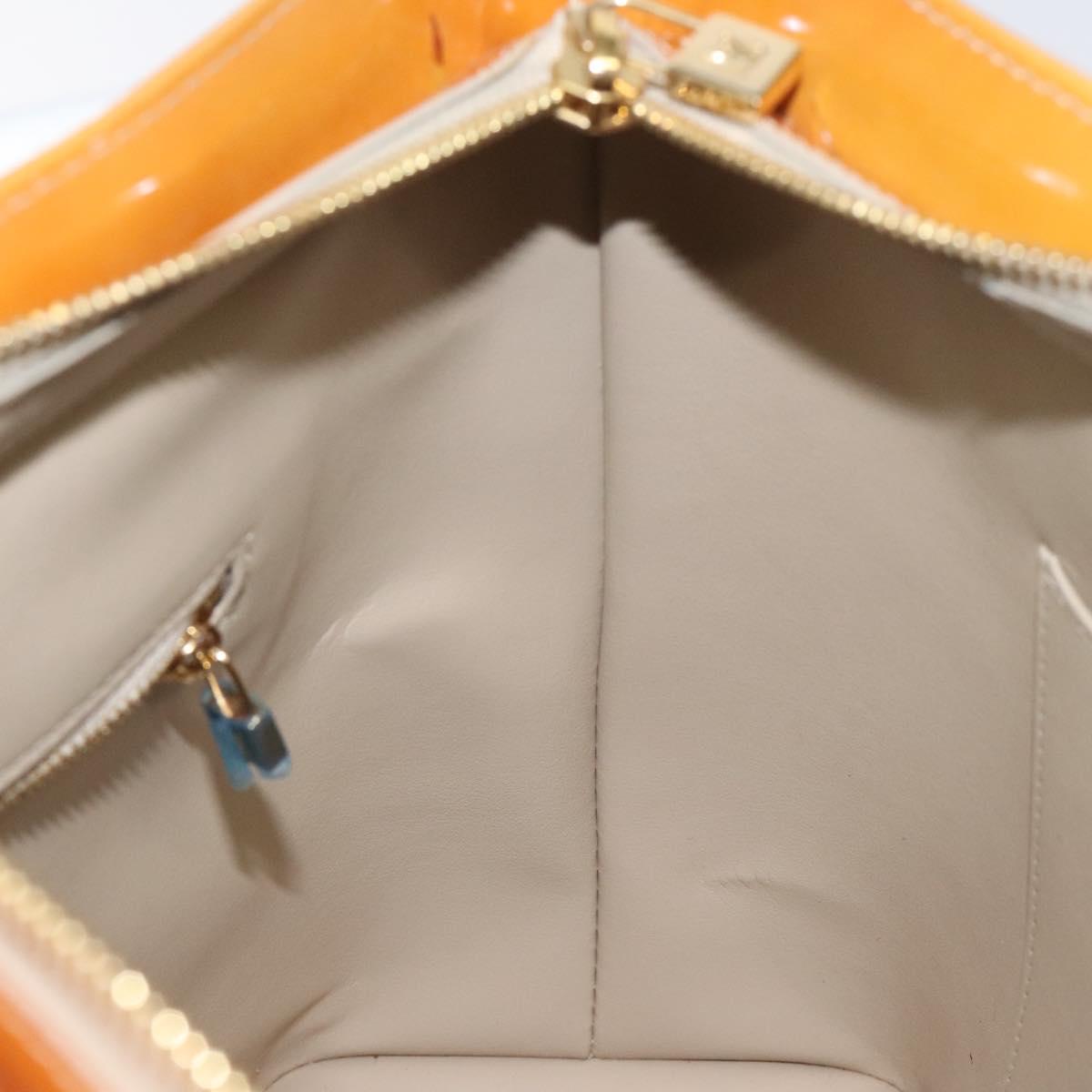 LOUIS VUITTON Monogram Vernis Houston Hand Bag Beige M91004 LV Auth 128707