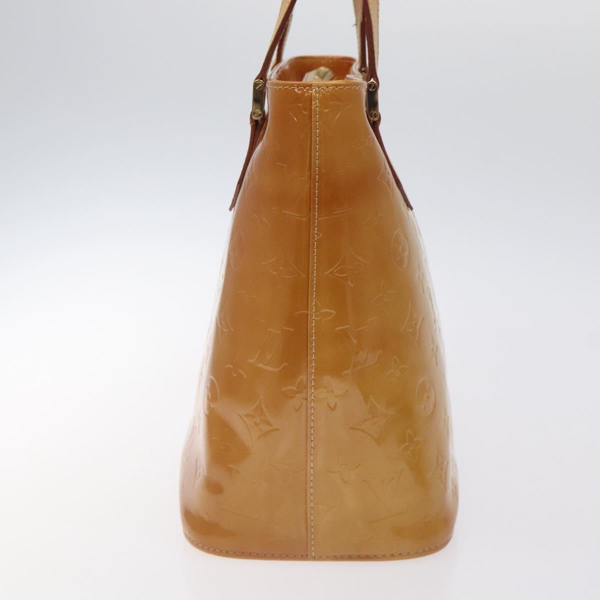 LOUIS VUITTON Monogram Vernis Houston Hand Bag Beige M91004 LV Auth 128707
