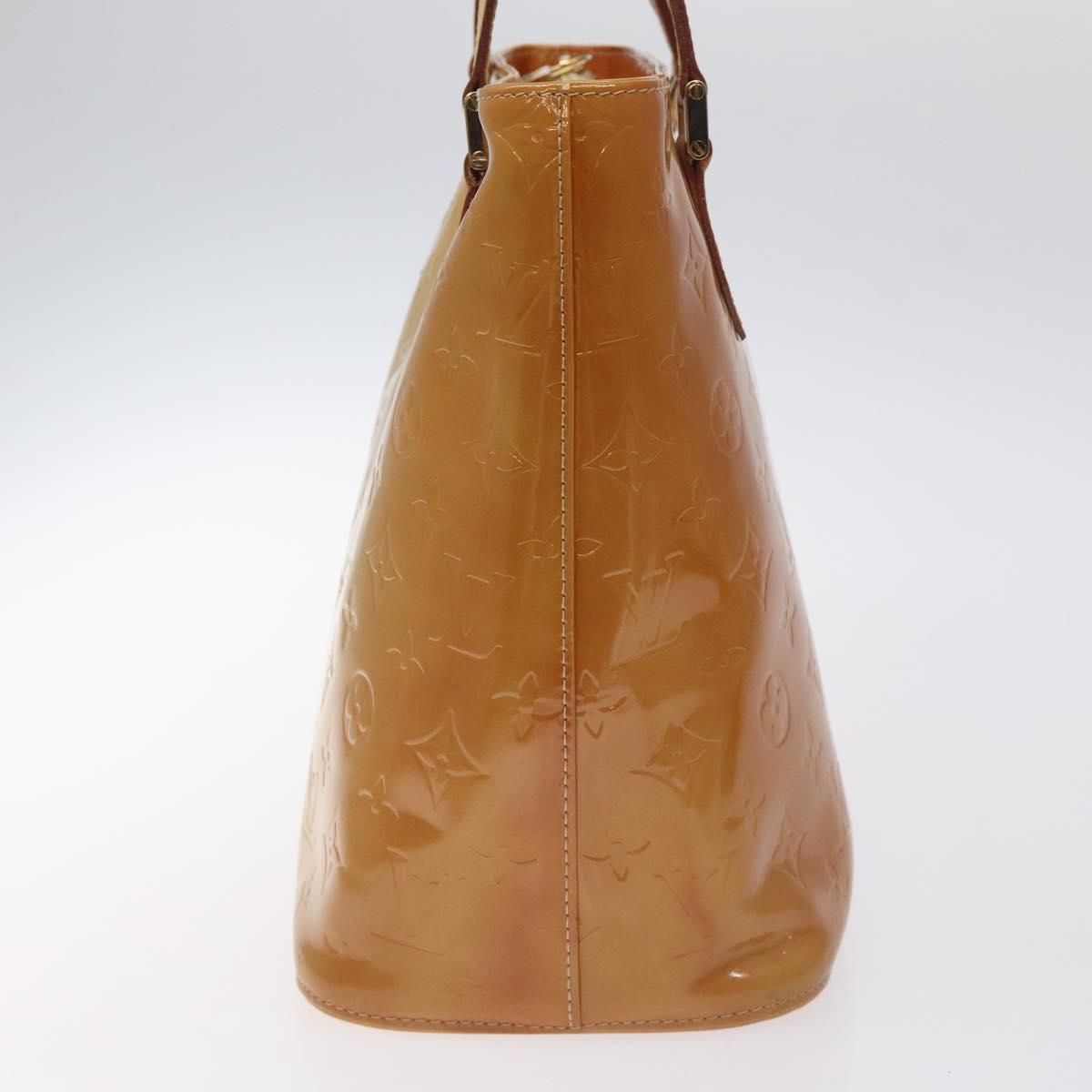LOUIS VUITTON Monogram Vernis Houston Hand Bag Beige M91004 LV Auth 128707