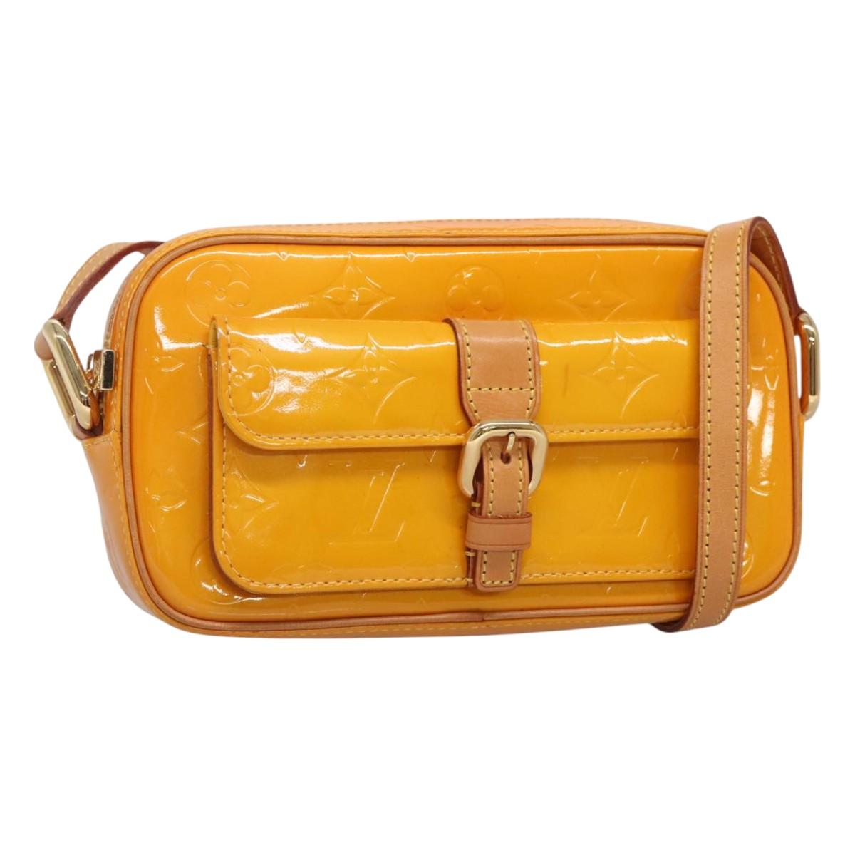 LOUIS VUITTON Monogram Vernis Christy MM Shoulder Bag Jaune M91108 Auth 128709