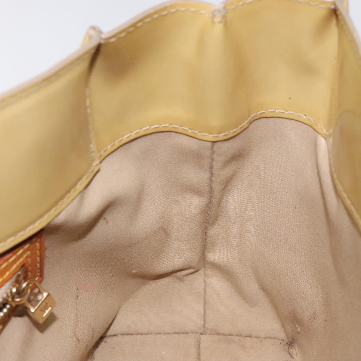 LOUIS VUITTON Monogram Vernis Reade PM Hand Bag Beige M91334 LV Auth 128731