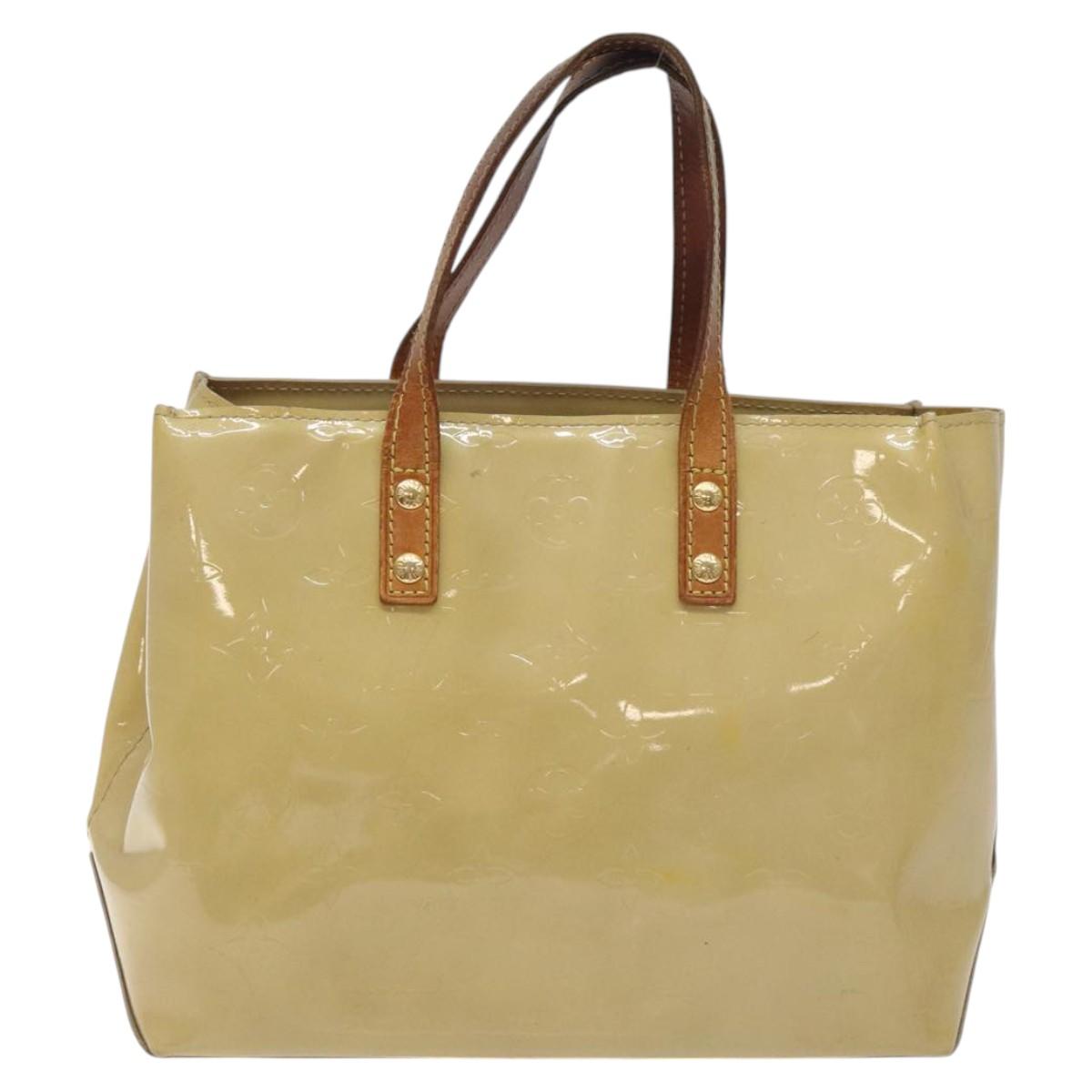 LOUIS VUITTON Monogram Vernis Reade PM Hand Bag Beige M91334 LV Auth 128731