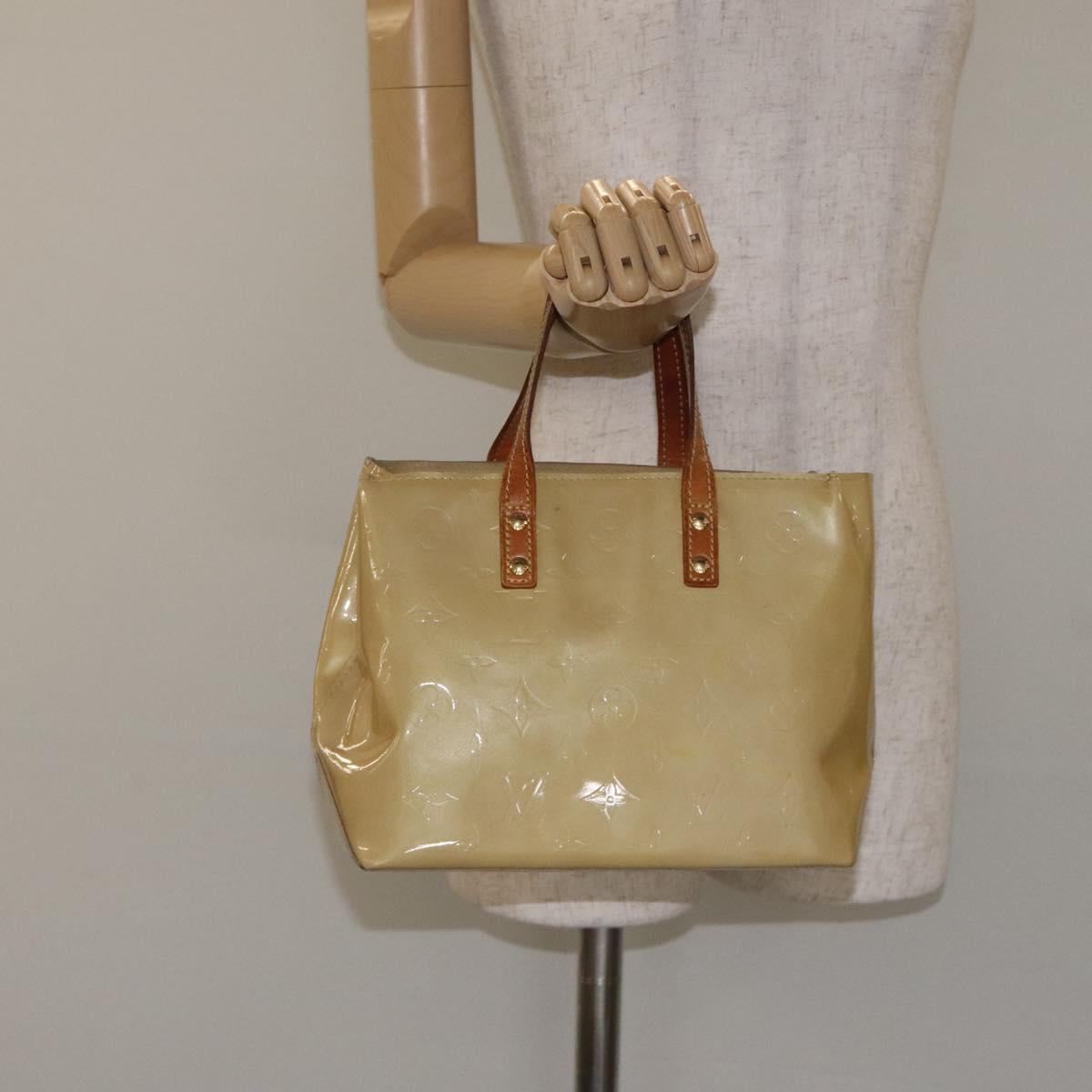 LOUIS VUITTON Monogram Vernis Reade PM Hand Bag Beige M91334 LV Auth 128731