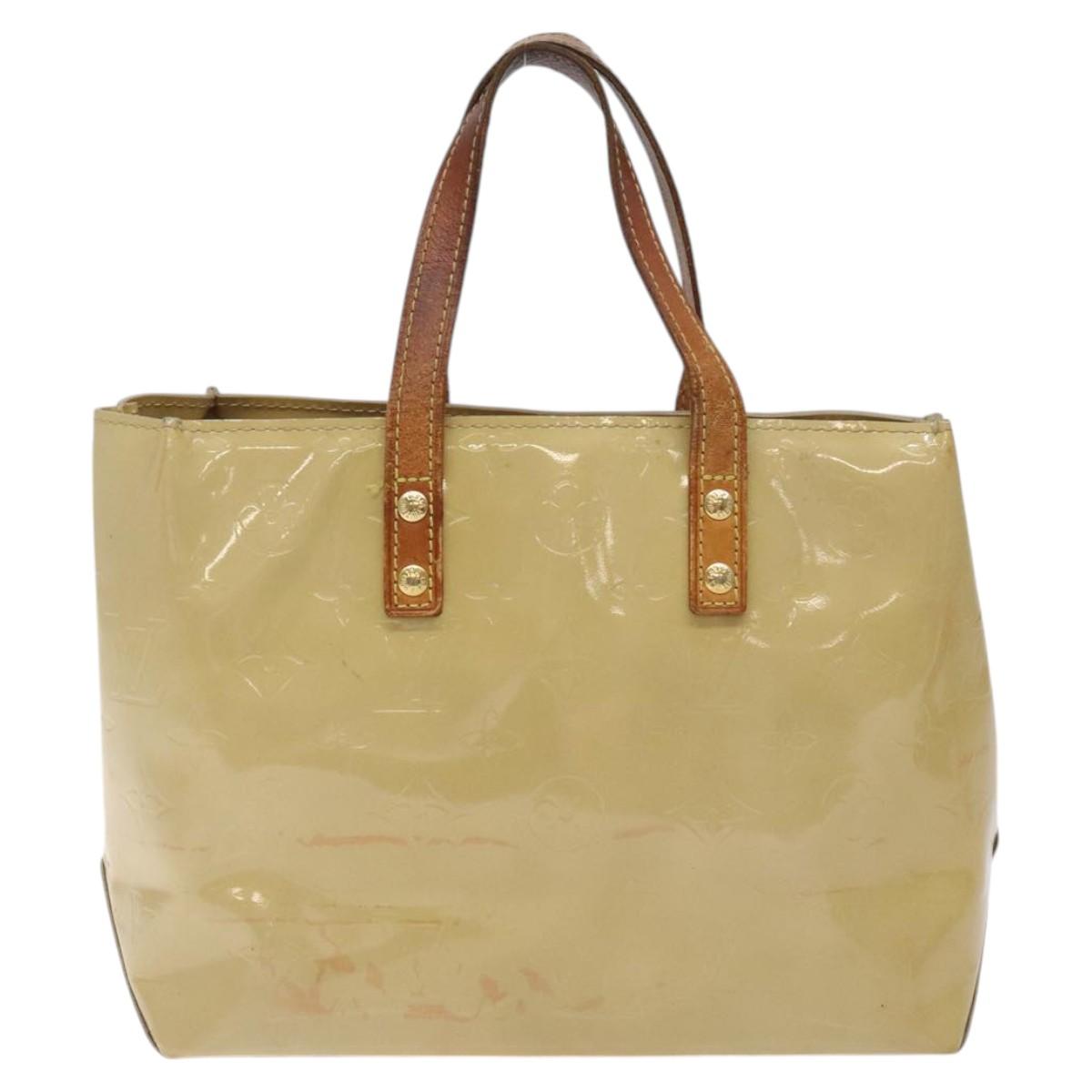 LOUIS VUITTON Monogram Vernis Reade PM Hand Bag Beige M91334 LV Auth 128731