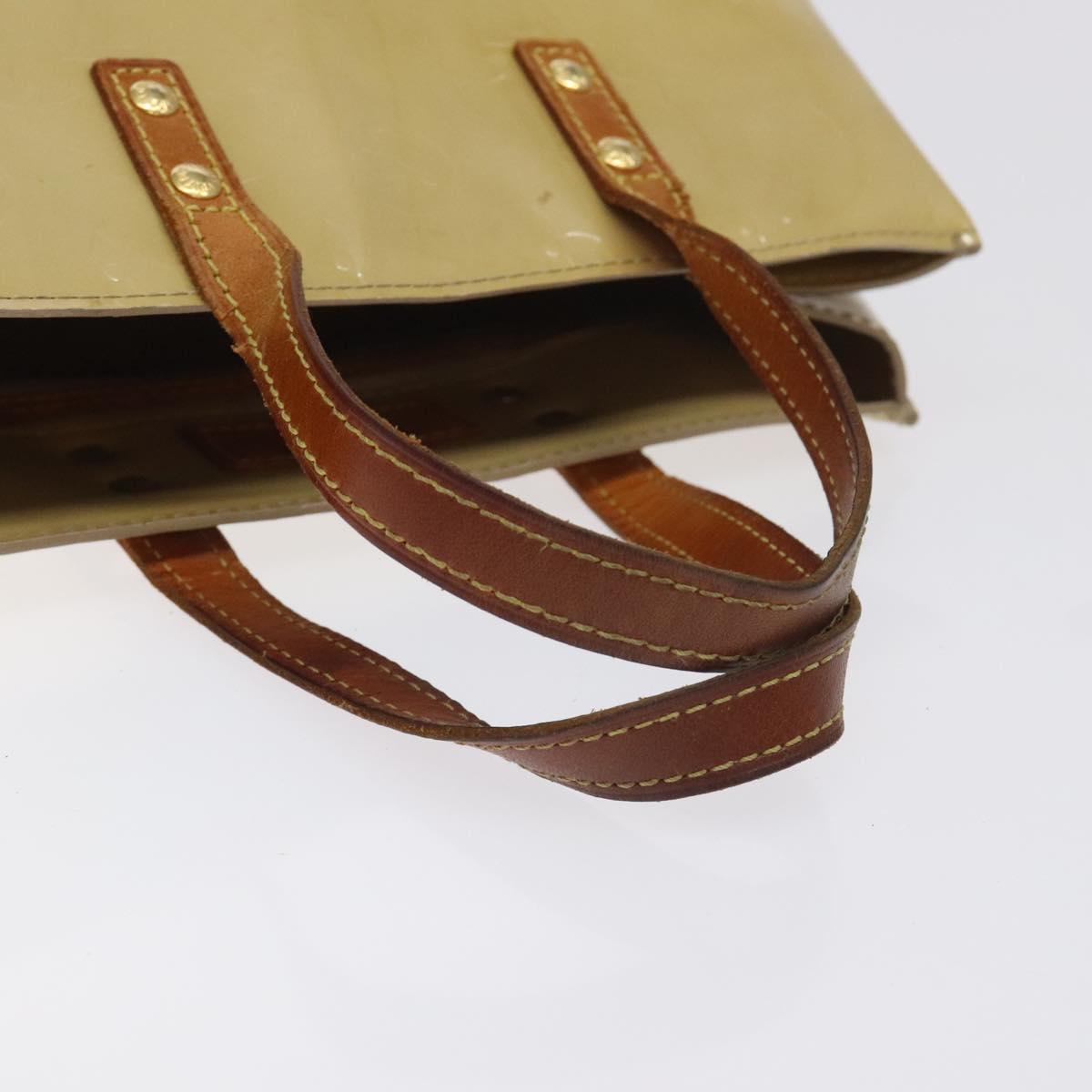 LOUIS VUITTON Monogram Vernis Reade PM Hand Bag Beige M91334 LV Auth 128731