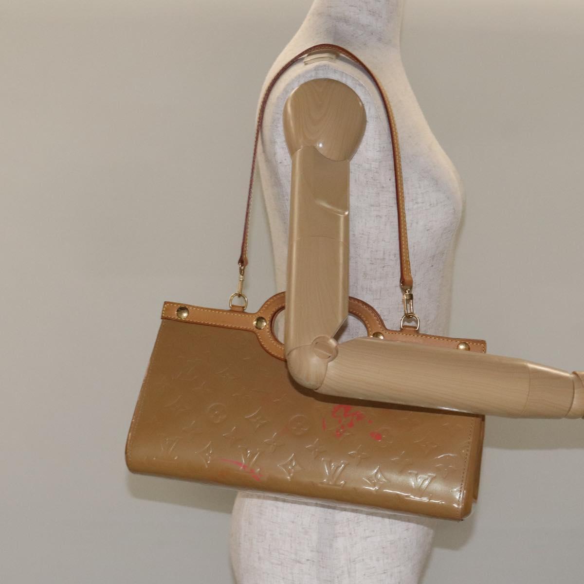 LOUIS VUITTON Monogram Vernis Roxbury Drive Hand Bag Noisette M91372 Auth 128732
