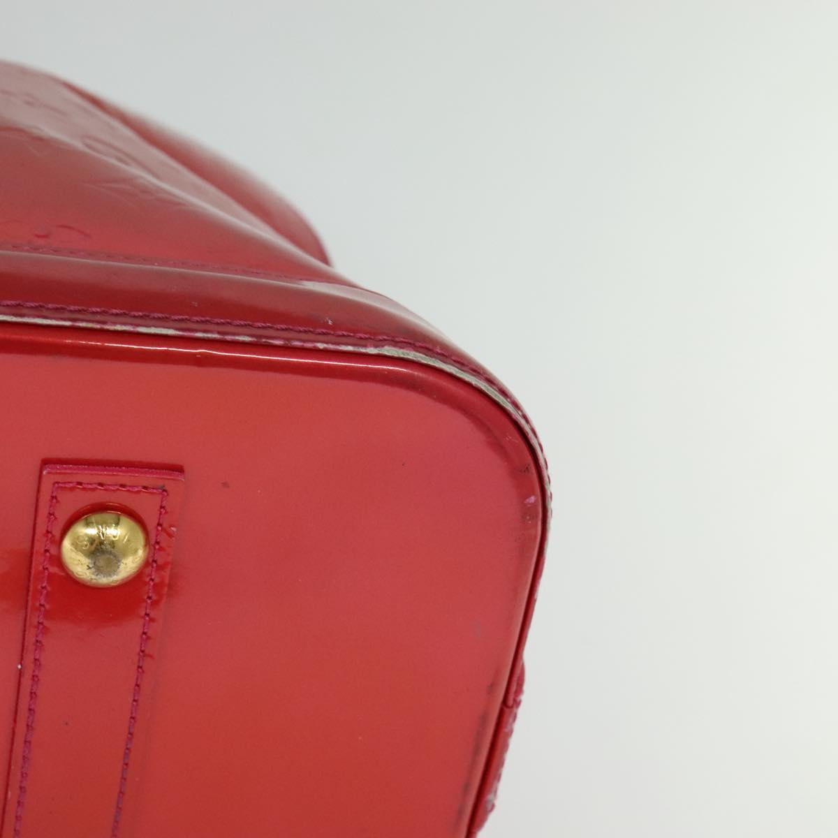 LOUIS VUITTON Monogram Vernis Alma GM Hand Bag Rose Pop M93625 LV Auth 128733