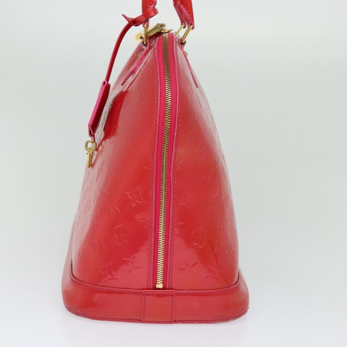 LOUIS VUITTON Monogram Vernis Alma GM Hand Bag Rose Pop M93625 LV Auth 128733