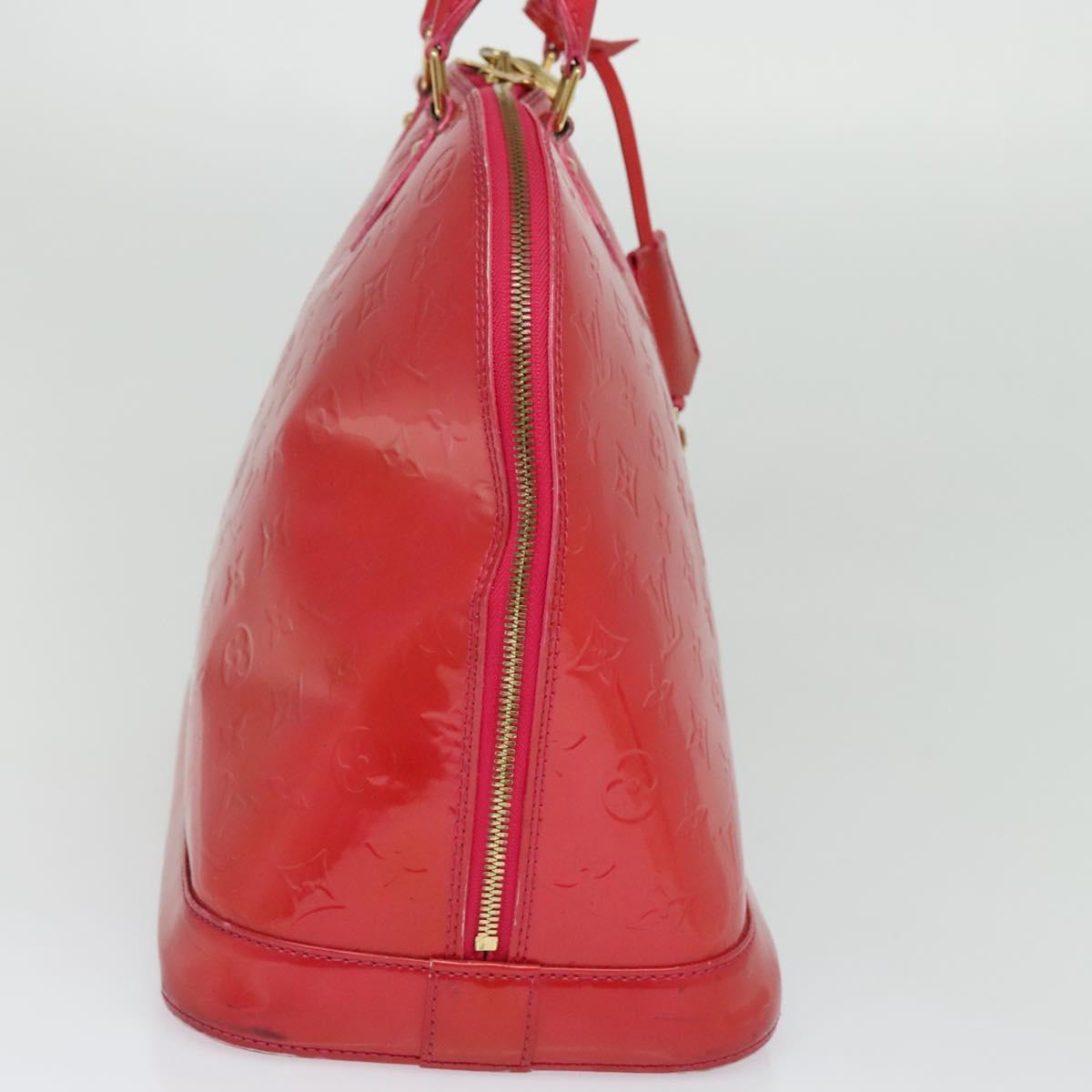 LOUIS VUITTON Monogram Vernis Alma GM Hand Bag Rose Pop M93625 LV Auth 128733