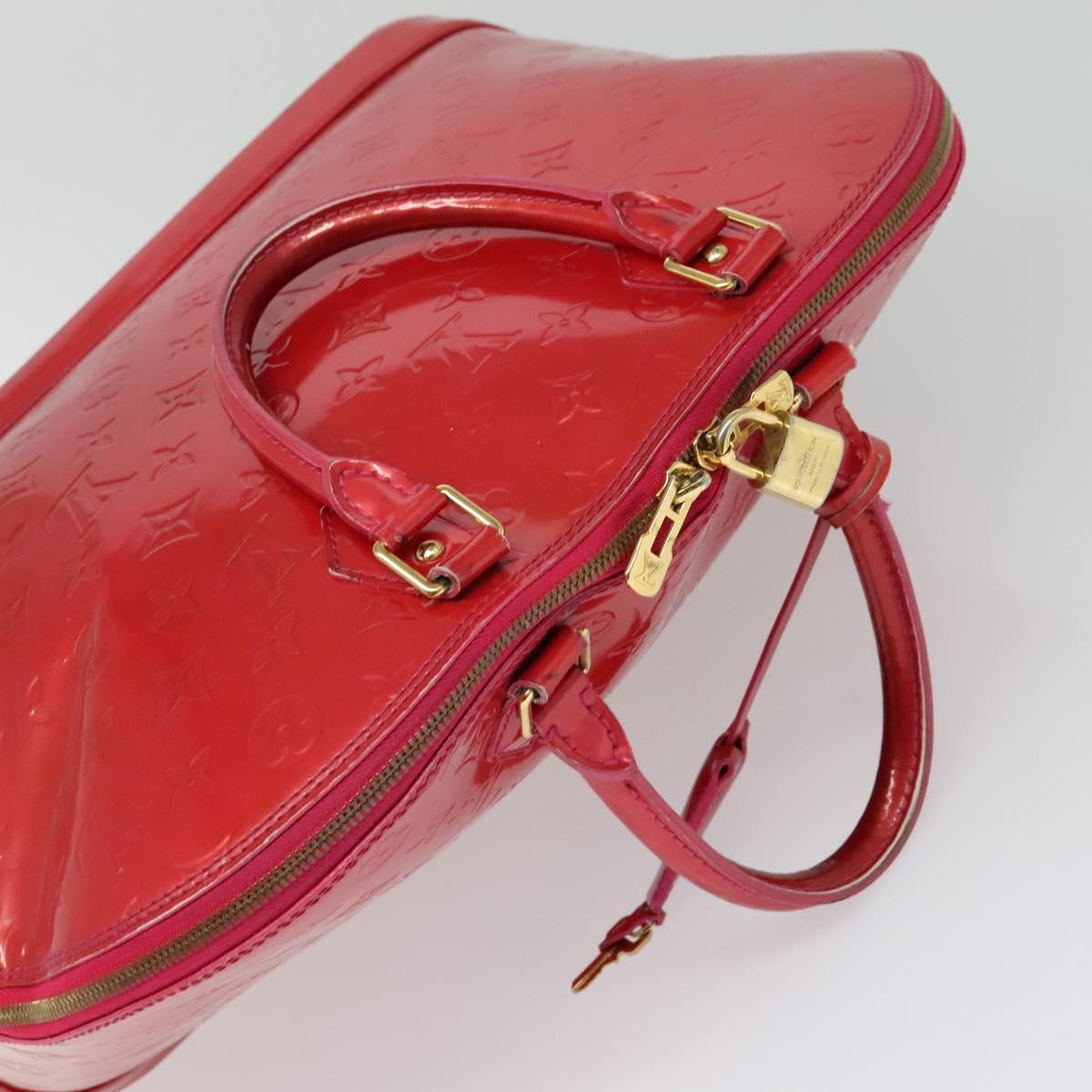 LOUIS VUITTON Monogram Vernis Alma GM Hand Bag Rose Pop M93625 LV Auth 128733