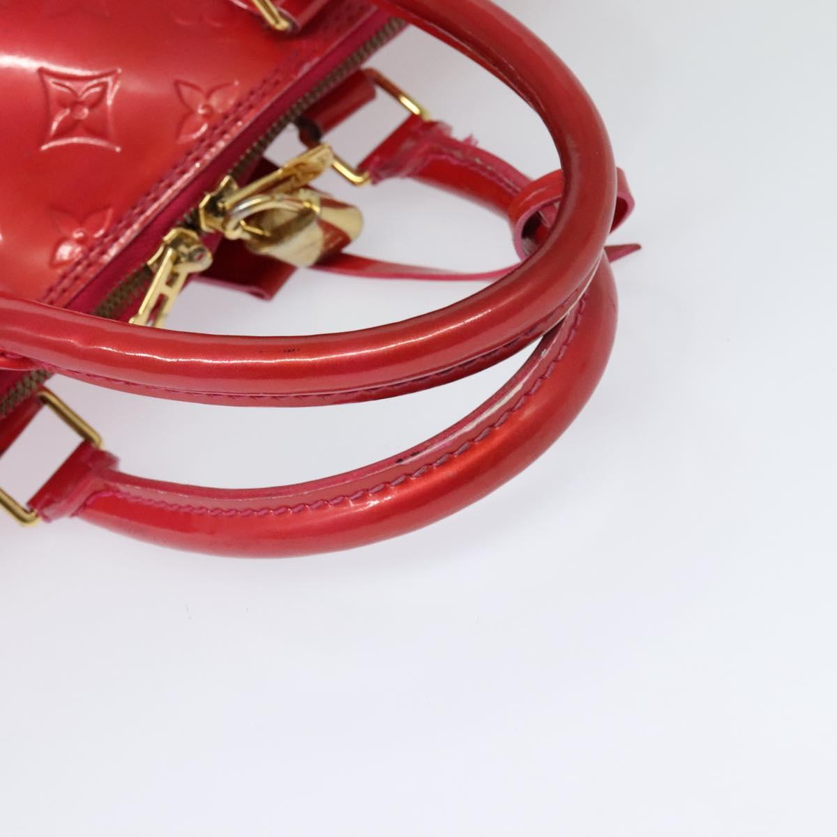 LOUIS VUITTON Monogram Vernis Alma GM Hand Bag Rose Pop M93625 LV Auth 128733