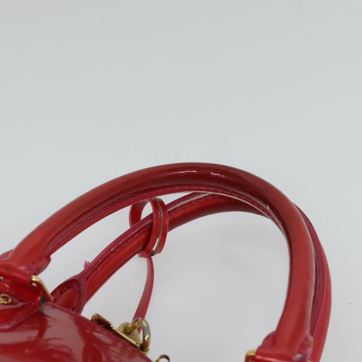 LOUIS VUITTON Monogram Vernis Alma GM Hand Bag Rose Pop M93625 LV Auth 128733