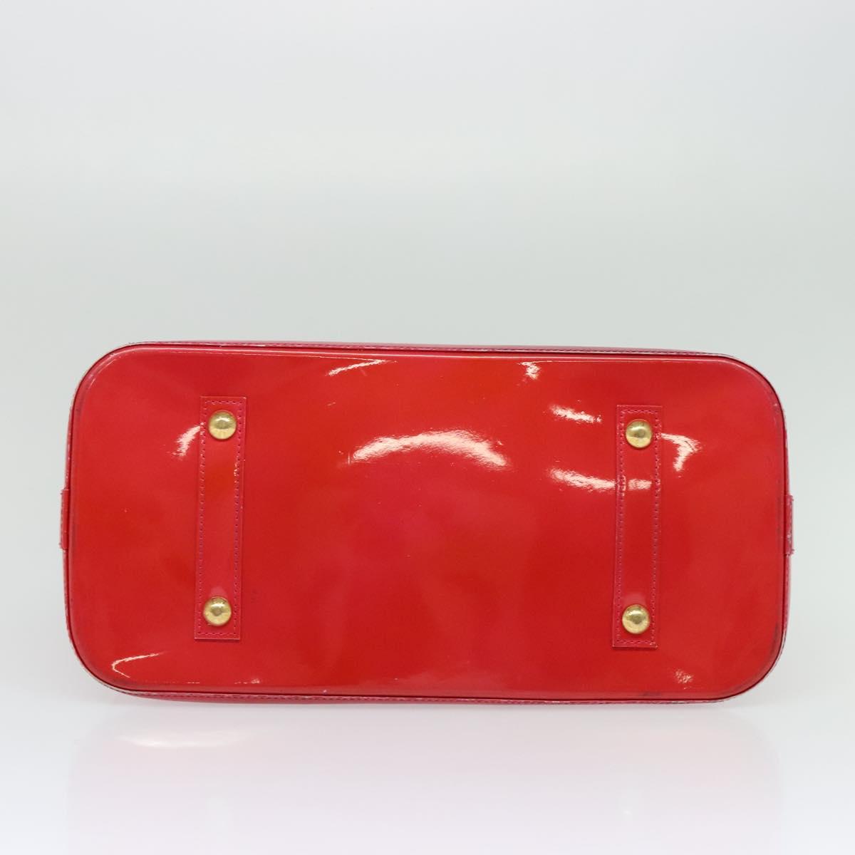 LOUIS VUITTON Monogram Vernis Alma GM Hand Bag Rose Pop M93625 LV Auth 128733