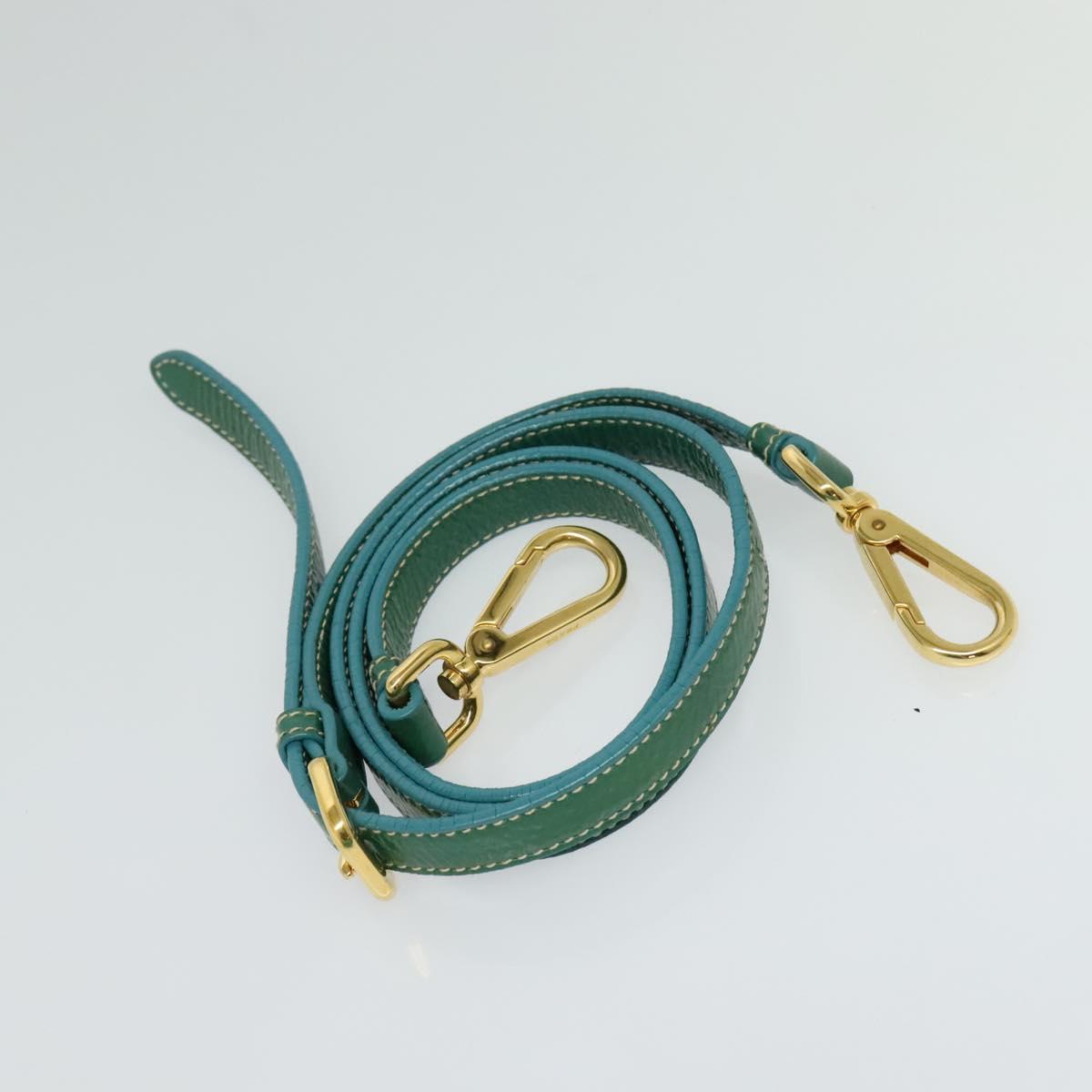 PRADA Hand Bag Nylon 2way Green Gold Auth 128737