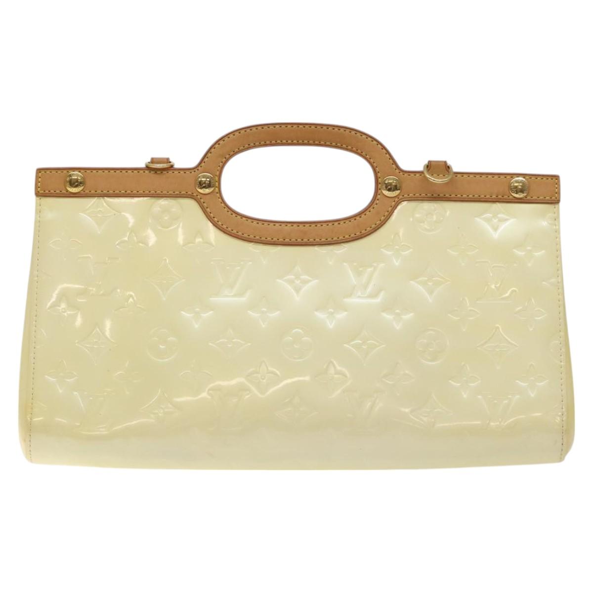LOUIS VUITTON Monogram Vernis Roxbury Drive Hand Bag Perle M91374 LV Auth 128755