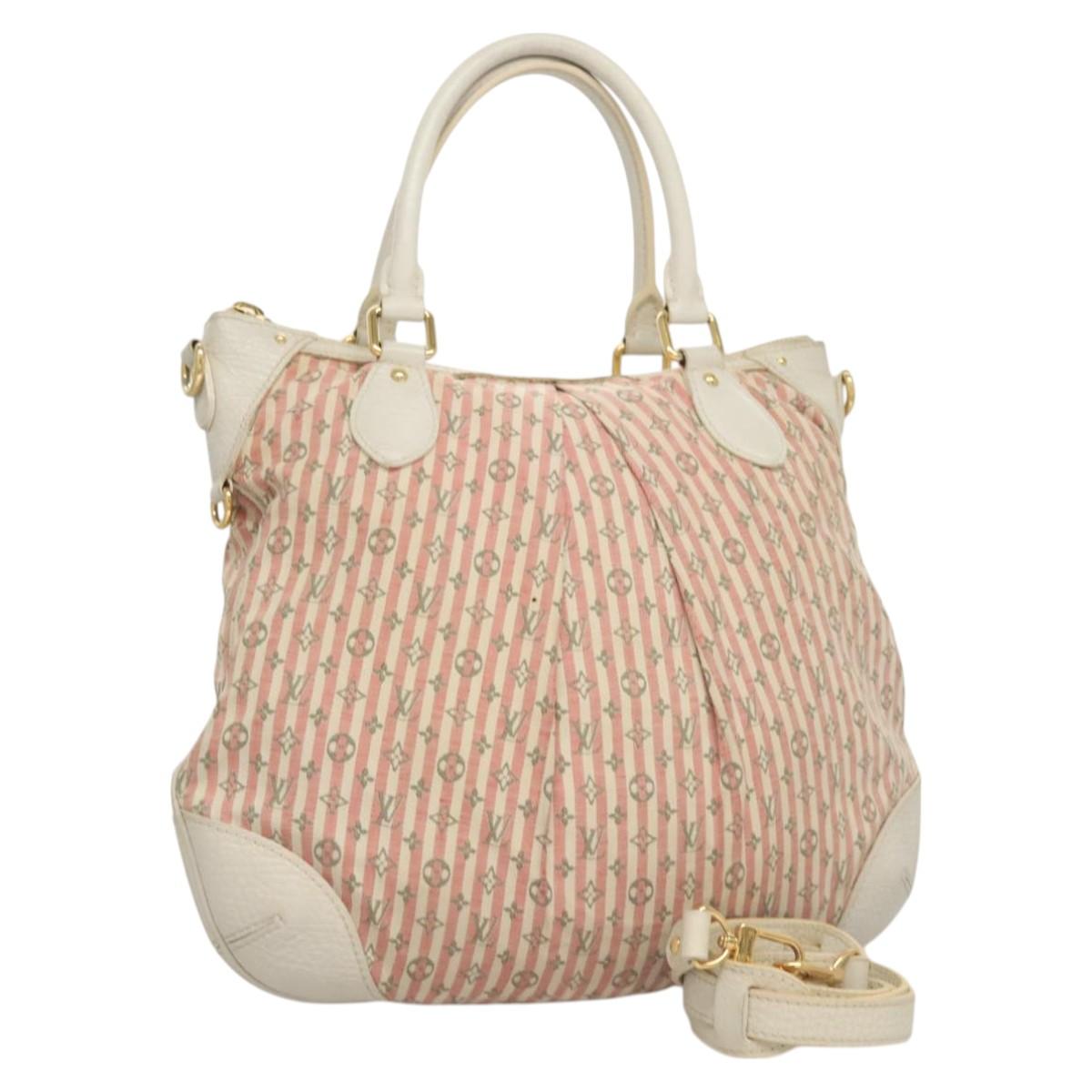 LOUIS VUITTON Mini Lin Croisette Marina PM Bag Pink White M95495 LV Auth 128756