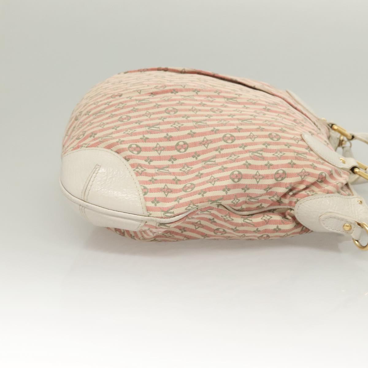 LOUIS VUITTON Mini Lin Croisette Marina PM Bag Pink White M95495 LV Auth 128756