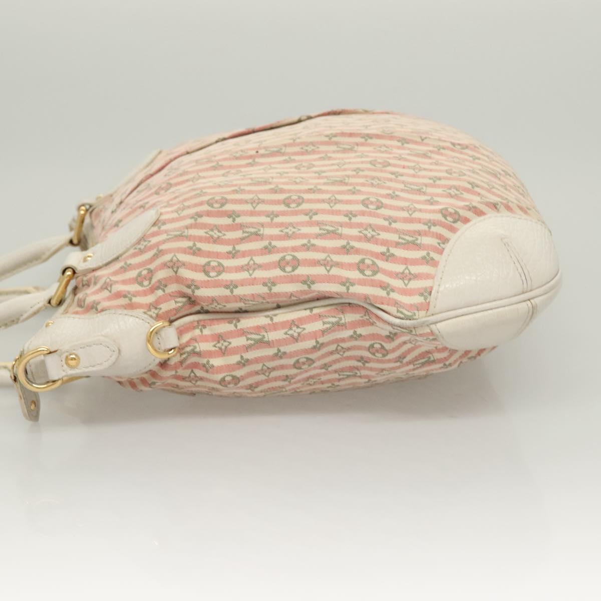 LOUIS VUITTON Mini Lin Croisette Marina PM Bag Pink White M95495 LV Auth 128756
