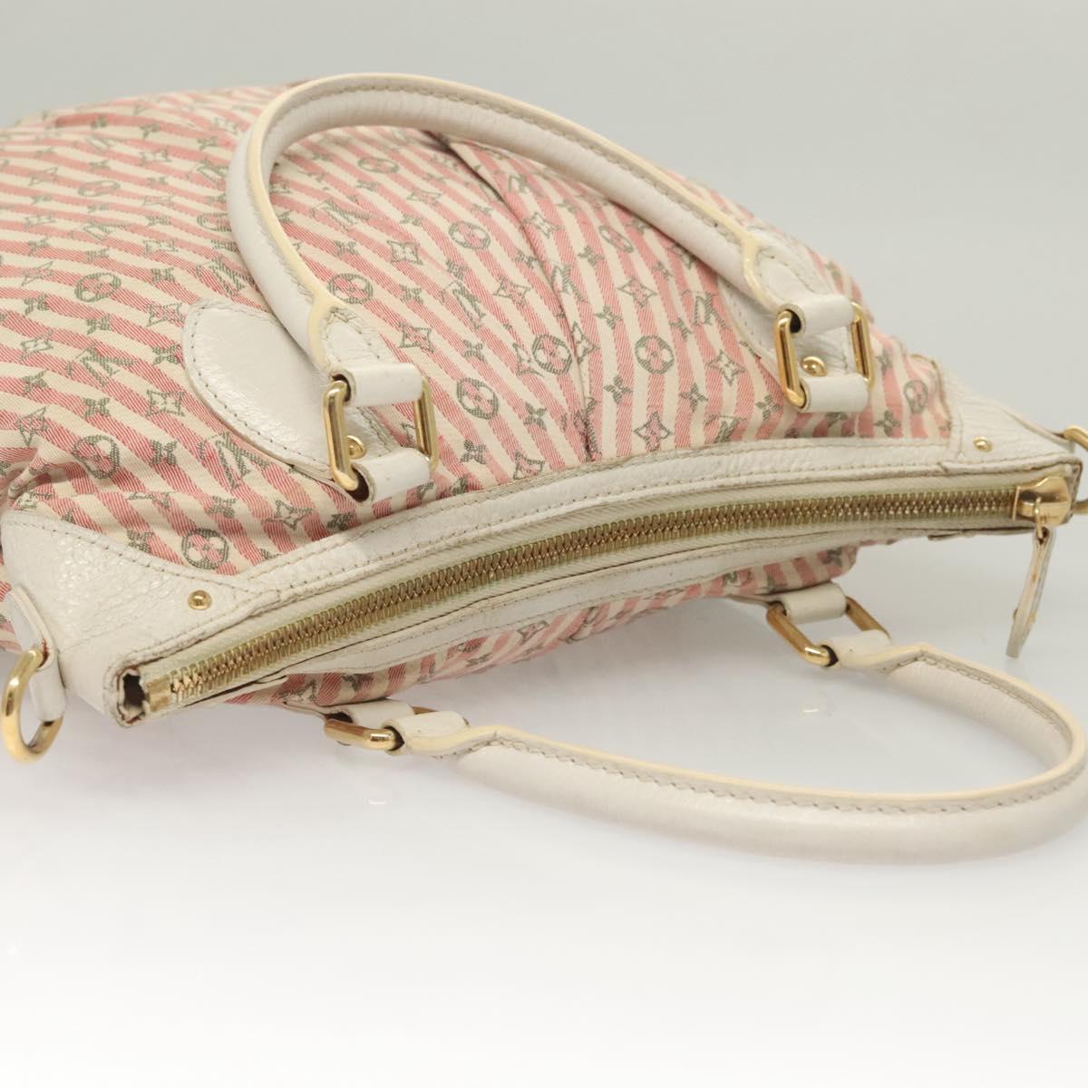 LOUIS VUITTON Mini Lin Croisette Marina PM Bag Pink White M95495 LV Auth 128756