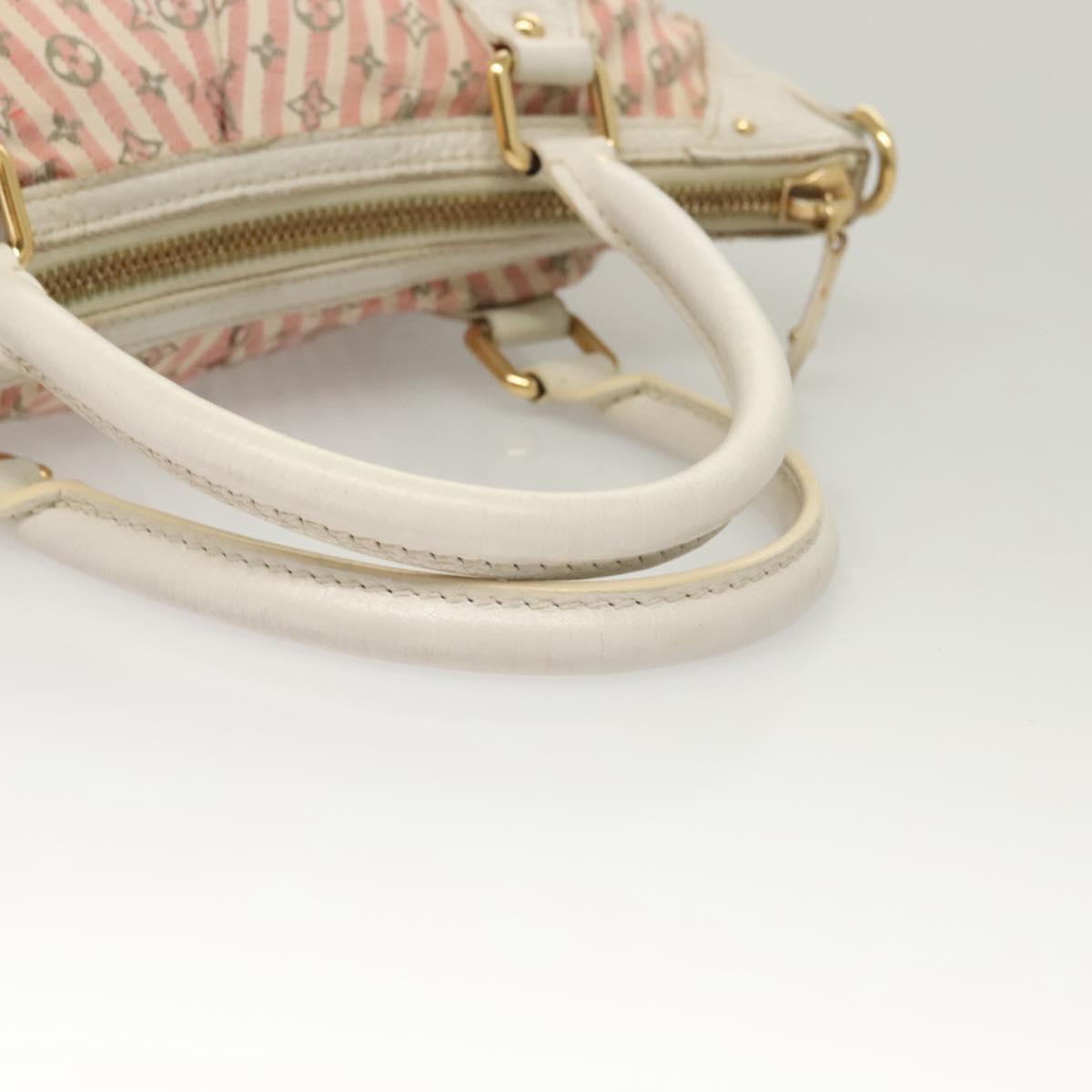 LOUIS VUITTON Mini Lin Croisette Marina PM Bag Pink White M95495 LV Auth 128756